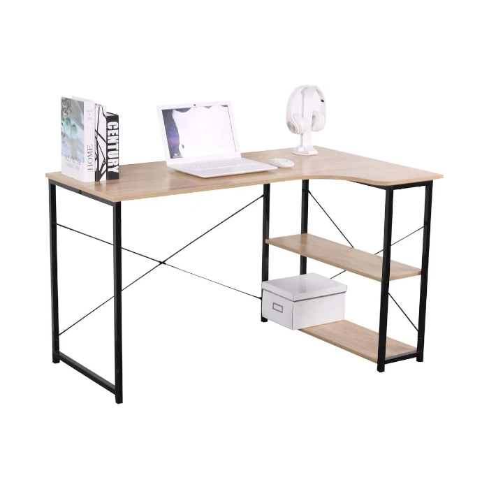 Eckschreibtisch 120 cm breit, 73 cm tief, 70 cm hoch, Holz/Metall, Sonoma/Schwarz